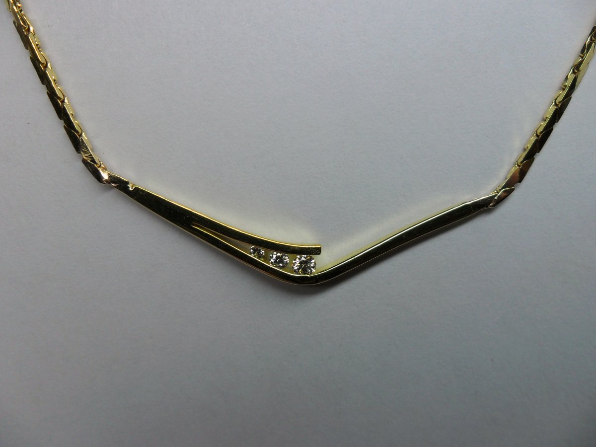 Clamp Necklace Yellow Gold 3st.